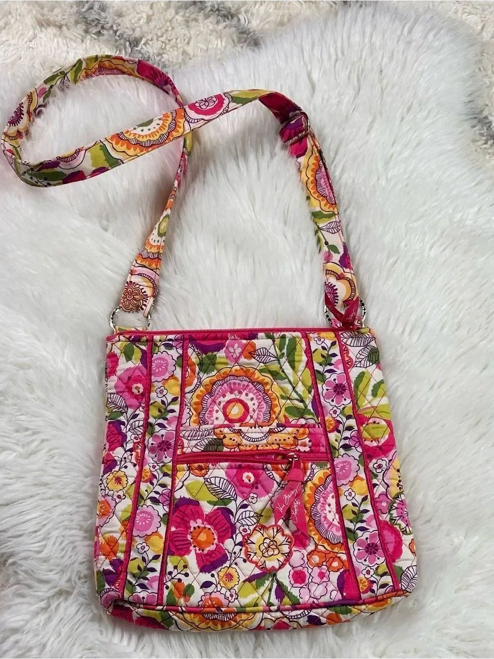 Vera Bradley Pink Multi Floral Quilted Crossbody